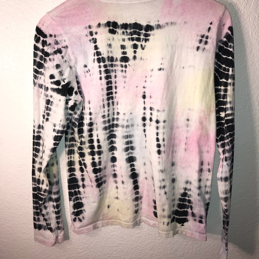 REFORMATION JEANS Long Sleeve Tee Tie-Dye Black White Pink Yellow size Medium - Picture 9 of 14
